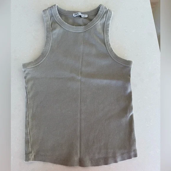 ZARA Washed Rib Tank Top - Picture 9 of 12